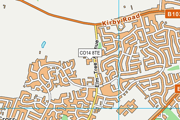 CO14 8TE map - OS VectorMap District (Ordnance Survey)