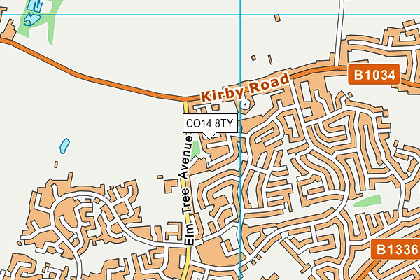 CO14 8TY map - OS VectorMap District (Ordnance Survey)