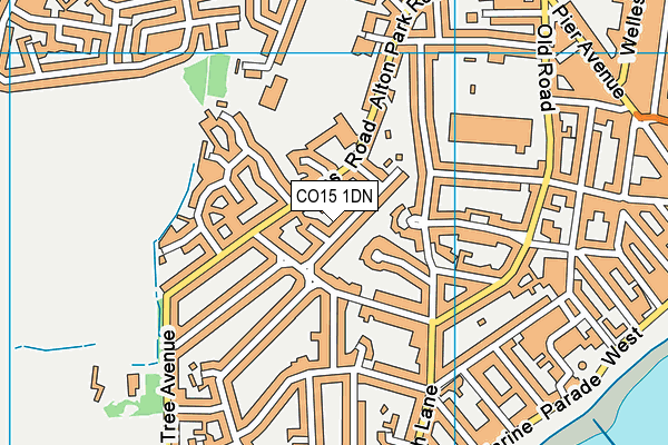 CO15 1DN map - OS VectorMap District (Ordnance Survey)