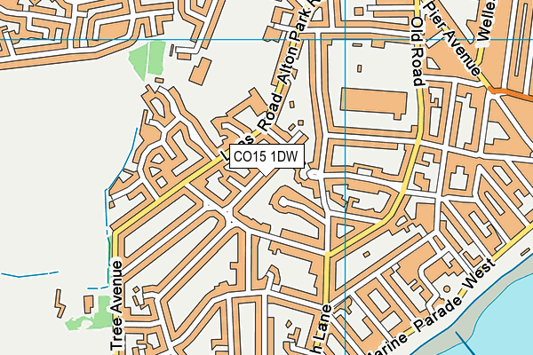 CO15 1DW map - OS VectorMap District (Ordnance Survey)