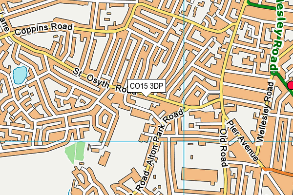 CO15 3DP map - OS VectorMap District (Ordnance Survey)