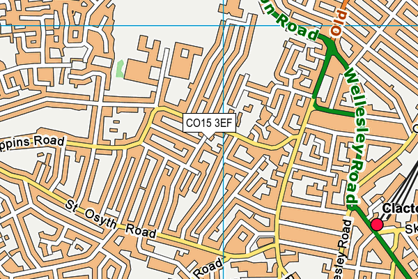 CO15 3EF map - OS VectorMap District (Ordnance Survey)