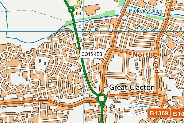 CO15 4EB map - OS VectorMap District (Ordnance Survey)