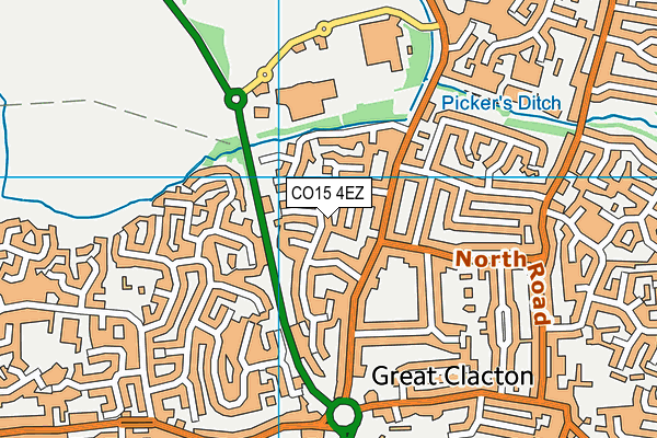 CO15 4EZ map - OS VectorMap District (Ordnance Survey)