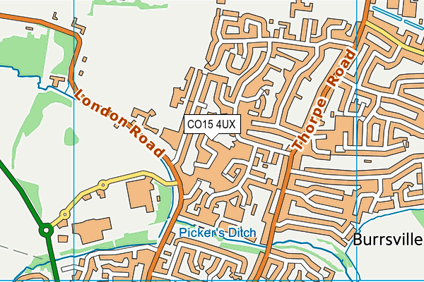 CO15 4UX map - OS VectorMap District (Ordnance Survey)