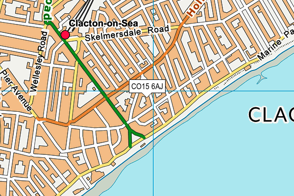 CO15 6AJ map - OS VectorMap District (Ordnance Survey)