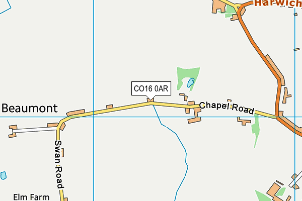 CO16 0AR map - OS VectorMap District (Ordnance Survey)