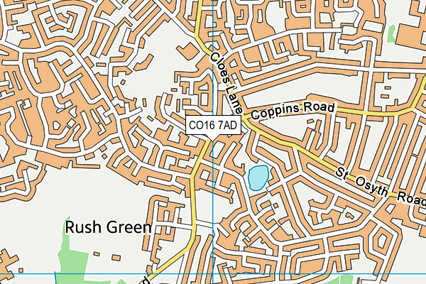 CO16 7AD map - OS VectorMap District (Ordnance Survey)