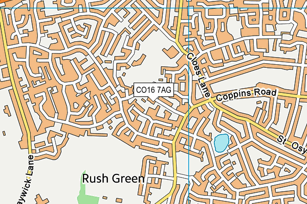 CO16 7AG map - OS VectorMap District (Ordnance Survey)