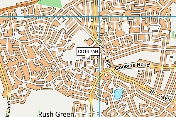 CO16 7AH map - OS VectorMap District (Ordnance Survey)