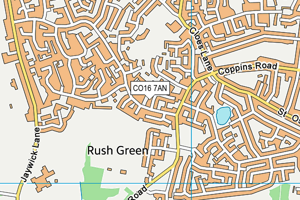 CO16 7AN map - OS VectorMap District (Ordnance Survey)