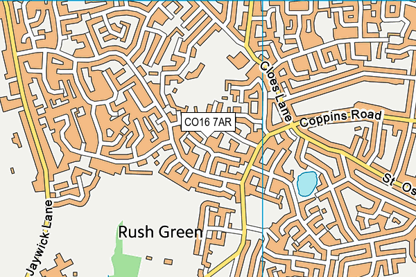 CO16 7AR map - OS VectorMap District (Ordnance Survey)