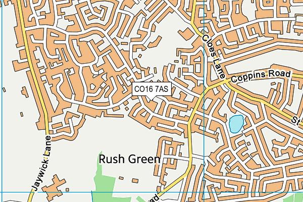 CO16 7AS map - OS VectorMap District (Ordnance Survey)