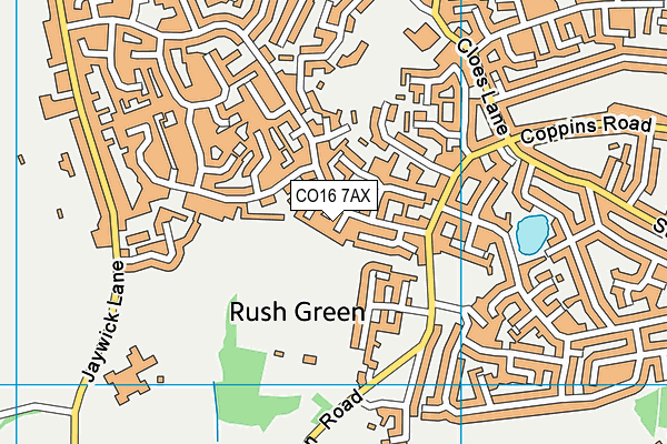 CO16 7AX map - OS VectorMap District (Ordnance Survey)