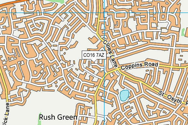 CO16 7AZ map - OS VectorMap District (Ordnance Survey)