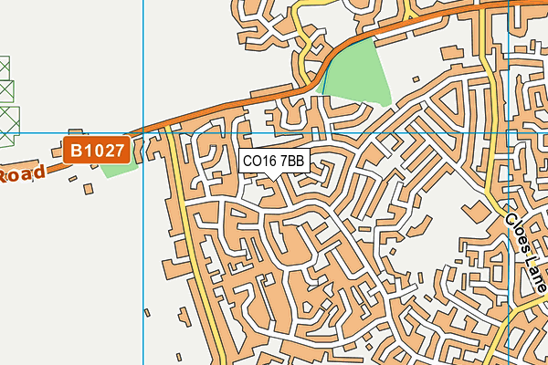 CO16 7BB map - OS VectorMap District (Ordnance Survey)