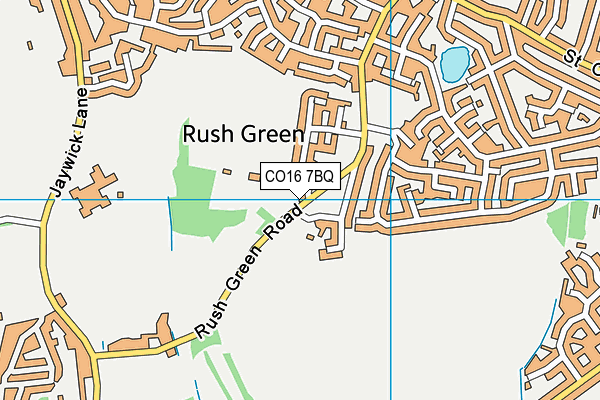Rush Green Recreation Ground map (CO16 7BQ) - OS VectorMap District (Ordnance Survey)