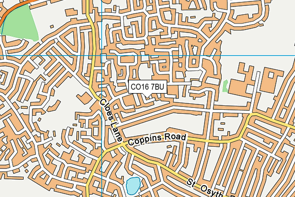 CO16 7BU map - OS VectorMap District (Ordnance Survey)