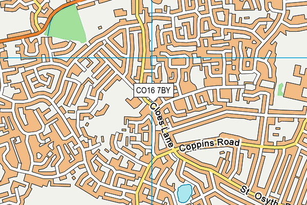 CO16 7BY map - OS VectorMap District (Ordnance Survey)
