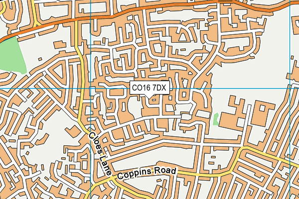 CO16 7DX map - OS VectorMap District (Ordnance Survey)