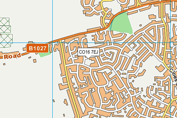 CO16 7EJ map - OS VectorMap District (Ordnance Survey)