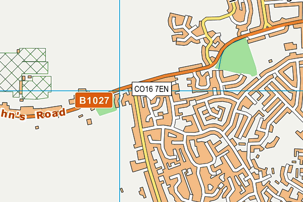 CO16 7EN map - OS VectorMap District (Ordnance Survey)