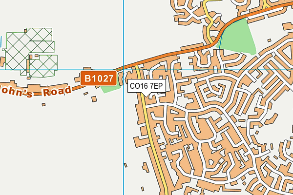 CO16 7EP map - OS VectorMap District (Ordnance Survey)