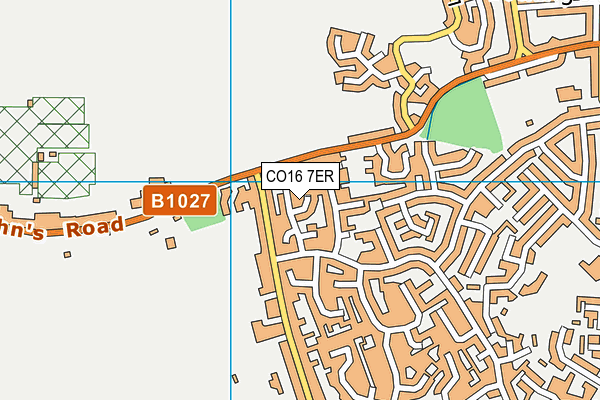 CO16 7ER map - OS VectorMap District (Ordnance Survey)