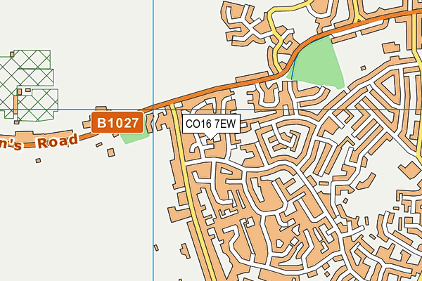 CO16 7EW map - OS VectorMap District (Ordnance Survey)