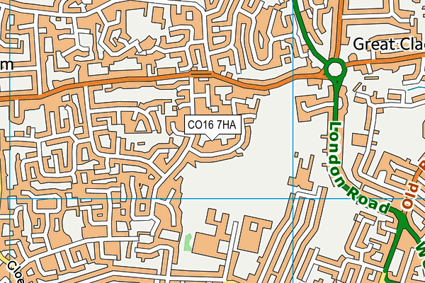 CO16 7HA map - OS VectorMap District (Ordnance Survey)