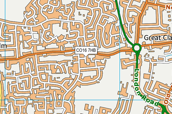 CO16 7HB map - OS VectorMap District (Ordnance Survey)