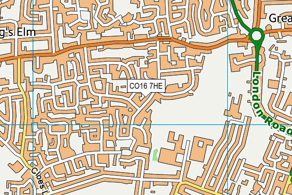 CO16 7HE map - OS VectorMap District (Ordnance Survey)