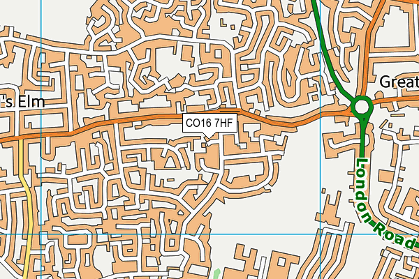 CO16 7HF map - OS VectorMap District (Ordnance Survey)