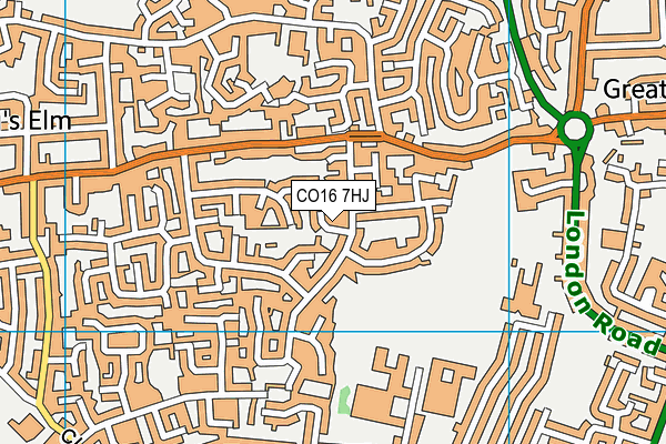 CO16 7HJ map - OS VectorMap District (Ordnance Survey)