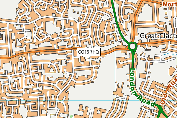 CO16 7HQ map - OS VectorMap District (Ordnance Survey)