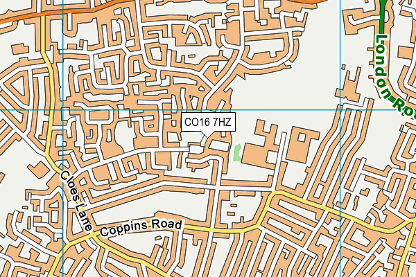 CO16 7HZ map - OS VectorMap District (Ordnance Survey)