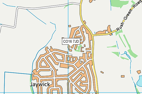 CO16 7JD map - OS VectorMap District (Ordnance Survey)