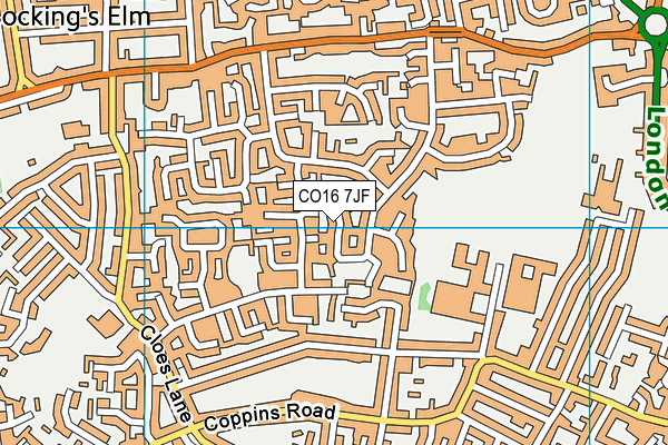 CO16 7JF map - OS VectorMap District (Ordnance Survey)