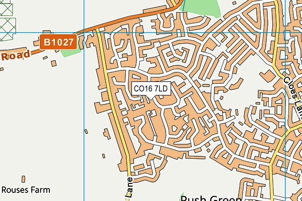 CO16 7LD map - OS VectorMap District (Ordnance Survey)