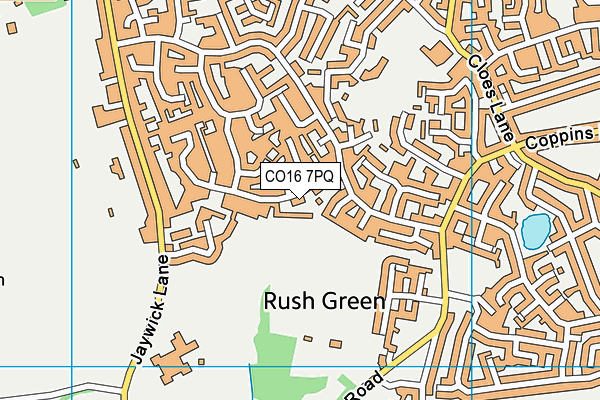 CO16 7PQ map - OS VectorMap District (Ordnance Survey)