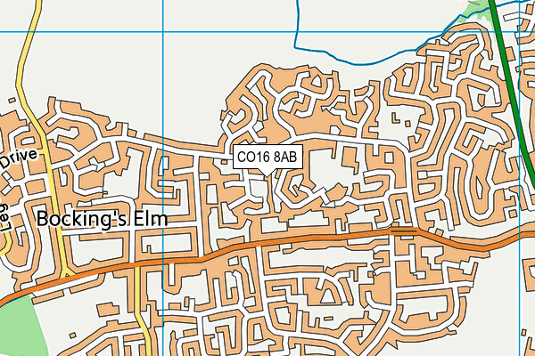 CO16 8AB map - OS VectorMap District (Ordnance Survey)