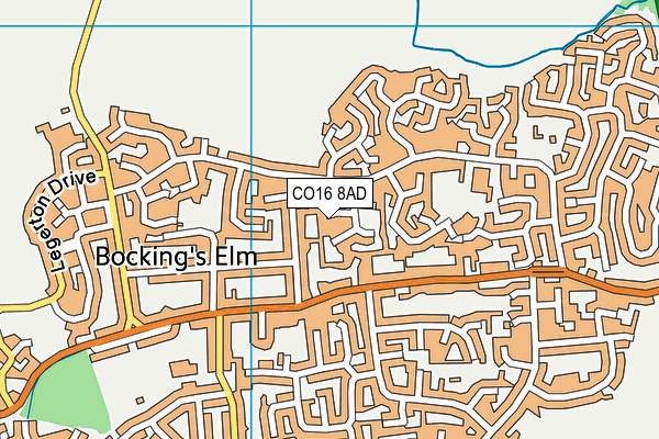 CO16 8AD map - OS VectorMap District (Ordnance Survey)