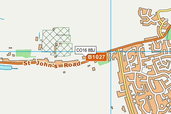 CO16 8BJ map - OS VectorMap District (Ordnance Survey)