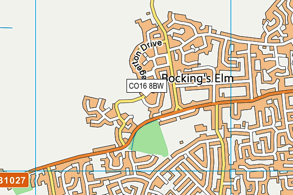 CO16 8BW map - OS VectorMap District (Ordnance Survey)