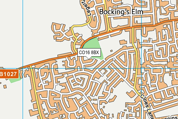 CO16 8BX map - OS VectorMap District (Ordnance Survey)