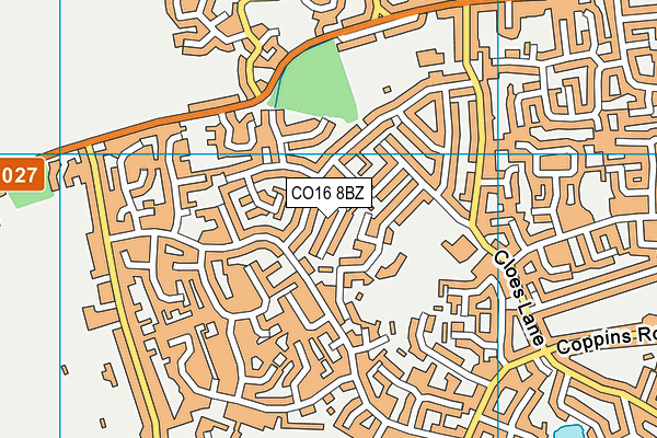 CO16 8BZ map - OS VectorMap District (Ordnance Survey)
