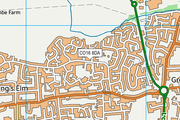 Cann Hall Primary School map (CO16 8DA) - OS VectorMap District (Ordnance Survey)