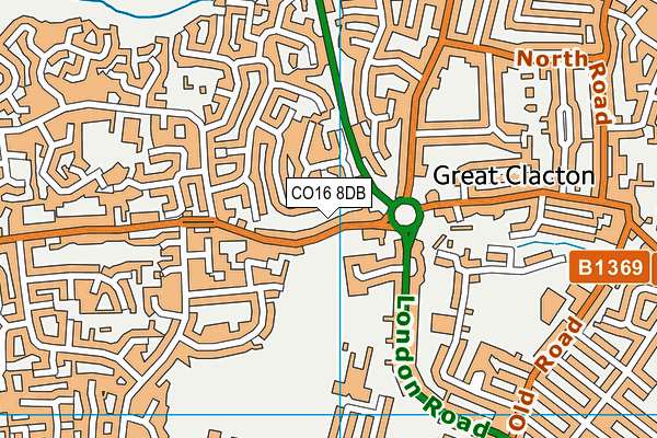 CO16 8DB map - OS VectorMap District (Ordnance Survey)