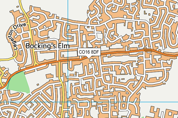 CO16 8DF map - OS VectorMap District (Ordnance Survey)