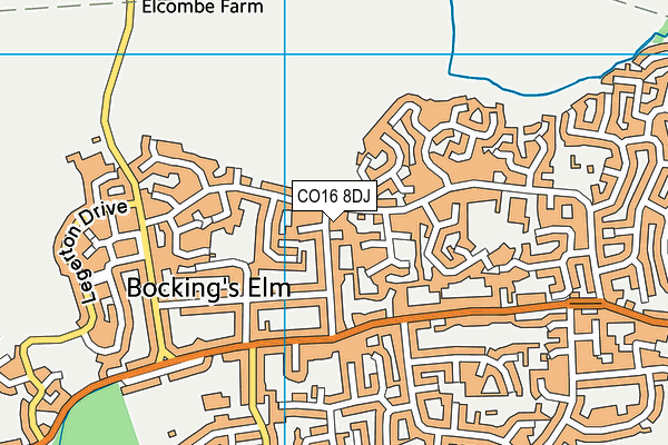 CO16 8DJ map - OS VectorMap District (Ordnance Survey)